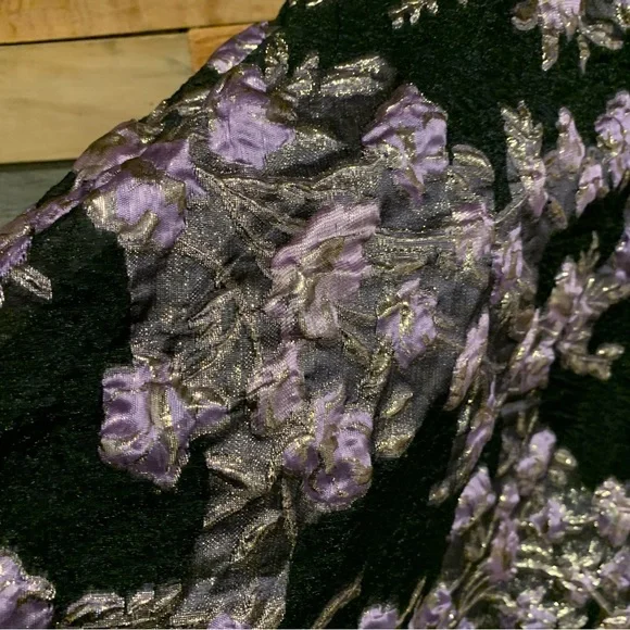 Lulus All Romance Black Floral Jacquard Strapless High-Low Gown Black/Lilac - XS - Picture 10 of 15